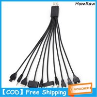 Homraw【cod】【 Giá Rẻ Shipping】 Đa Năng 10 Trong 1 Mới Đa Năng Bán Chạy Đa Củ Sạc USB Dành Cho Samsung HTC Sony android Cáp Sạc Đa Năng