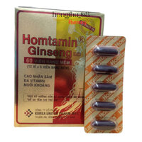 Homtamin Ginseng hộp 12 vỉ x 5 viên nang mềm