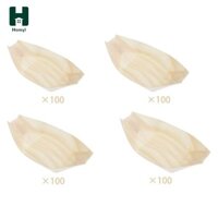 Homyl 100x Thuyền Hộp Đựng Thực Phẩm Sashimi Đĩa Đa Năng Món Tráng Miệng Bằng Gỗ Sushi Thuyền Cho Nhà Trà Phòng Ăn Phục Vụ