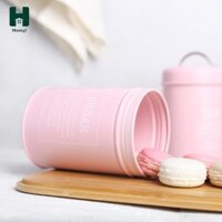 Homyl Bộ 3 Hộp Đựng Trà Hộp Bảo Quản Thực Phẩm Hộp Đựng Kẹo Snack Lọ Màu Hồng Kín Khí