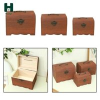 Homyl Gỗ Heo Đất Mộc Mạc Trang Trí Hộp Gỗ Di Động Kho Báu Hộp Ngực Cho