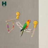 Homyl Hút Cốc Gỗ Cá Rô Đồ Chơi Vẹt Playstand, Chim Playpen, Leo Thang, Chim