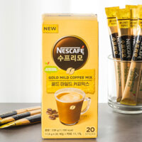 Hỗn hợp cà phê NESCAFÉ SUPREMO 20 que | Nguyên bản & Vàng nhẹ nhàng | Hương thơm phong phú & hương vị mịn màng | Cà phê hòa tan Hàn Quốc