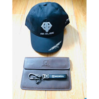 [Honda Air Blade] Combo 3 món phụ kiện xe máy AB-Nón,ví da,móc khoá