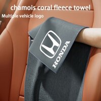 Honda car lông cừu san hô cao cấp + khăn rửa xe da lộn, vải lau xe thấm nước và không rụng tóc City Civci Fit Jazz HRV BRV CRV Brio Accord Lead mobilio