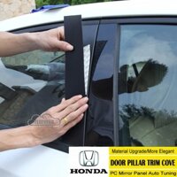 Honda Cửa Ô Tô Trụ Cột Viền Bao Da Bóng Đen Bảng Điều Khiển Miếng Dán Cửa Sổ Ô Tô Trụ Cột Bài Decal Dán Cho Xe Honda Fit CRV HRV Vezel City Civic Jade Accord Odyssey