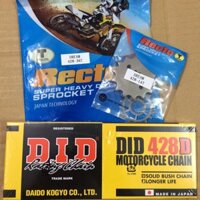 Honda Dream - Wave Nhỏ Nhông Dĩa Recto Size 14T - 36T + Sên DID 428D 9 Ly Đen 100 Mắt Chính Hãng Nhật Bản