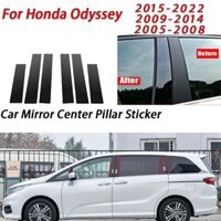 Honda Odyssey Glossy Black Car Door Window Center Column B C Pillar Post Sticker Trim Mirror Decoration Film for Odyssey G3 G4 G5 RL3 RL4 RL5 RL6 Accessories