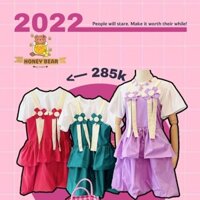 HONEY BEAR - ĐẦM BÍ PHỒNG 2 TẦNG ĐÍNH HOA XINH XẮN