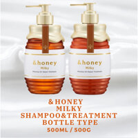 [＆honey] 【Chai】Dầu gội Milky Shampoo 500ml Treatment 500g [Trực tiếp từ Nhật Bản]