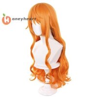Honeyheart  One Piece Nami Cosplay Tóc Giả Nữ 65cm Dài Xoăn Sóng Cam Chịu Nhiệt Tóc Anime Cosplay Tóc Giả + Mũ Tóc Giả Đẹp