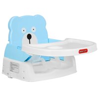 HONEYJOY Baby Booster Seat, 2 in 1 Portable Booster Feeding Seat W/Safety Belt, Removable Tray, Cup Holder for Toddlers (Blue)