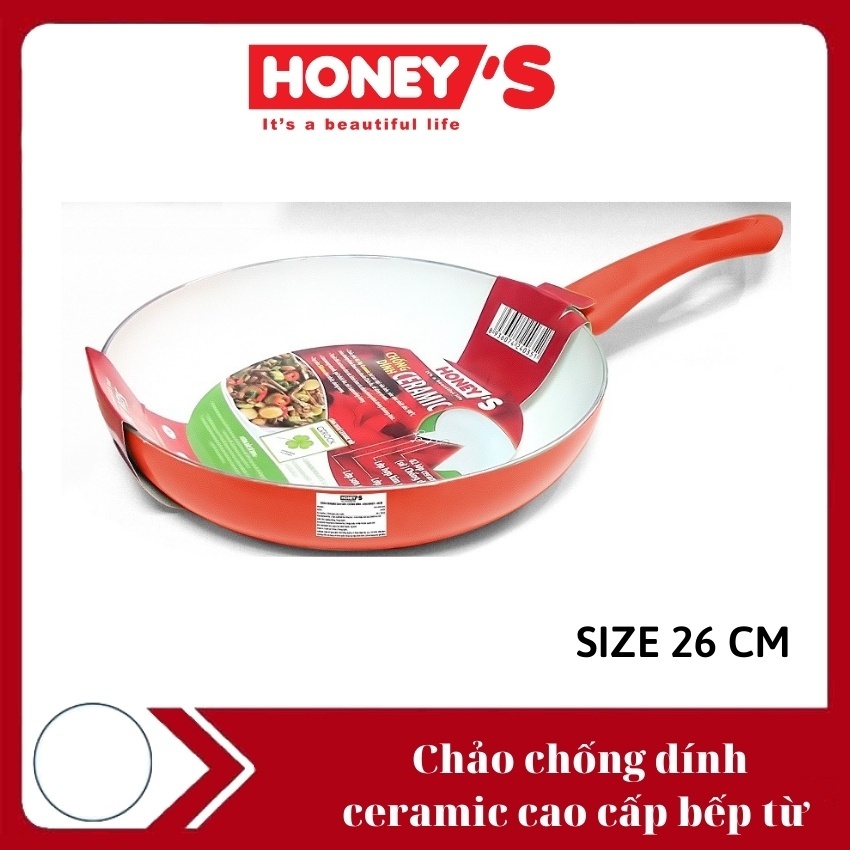 Chảo chống dính Ceramic Honey's HOAF1C261 (HO-AF1C261) - 26cm