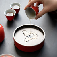 Hồng Đỏ Khô Bong Bóng Khay Nhỏ Giá Đỡ Nồi Nước Bảo Quản Khô Bong Bóng Bàn Nhỏ Trà Khay Tròn Bảo Quản Ấm Siêu Tốc Đế