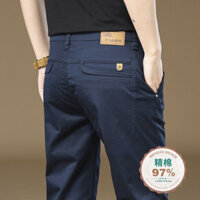 Hồng Kông 2024 Xuân Hè Nguyên Chất Cotton Quần Nam Rời Thẳng Công Sở Quần Nam Mùa Thu Phù Hợp Với Quần Dài 25.1.17