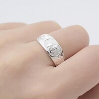 Hồng Kông Counter Trang Sức 9999 Nhẫn Bạc Nữ Phong Cách Bình Tĩnh Tính Khí Phù Hợp Với Rồng Phượng Hoàng Chengxiang Nhẫn Bạc 3.22