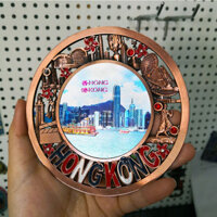 Hồng Kông Lưu Niệm Du Lịch Lưu Vực Tròn Đồ Trang Trí Hợp Kim Kẽm Đĩa Kim Loại Trang Trí Quà Tặng Trang Trí Nhà Cửa Gif