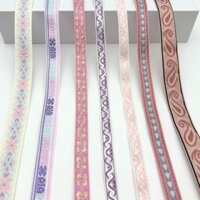 Hồng Ren Nơ Ruy Băng Phụ Kiện Thêu Jacquard Quạt Quần Áo Cạnh Trang Trí Vải Tám Kho Báu Dân Tộc20250401