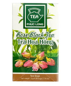Hồng trà hoa hồng túi lọc phúc long hộp 25 gói x 2g
