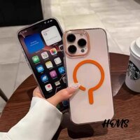 Hons Cho iPhone 16 15 14 Plus 13 12 11 Pro Max Ốp Điện Thoại Trong Suốt Từ Tính Chống Sốc PC Vỏ Điện Thoại Cứng