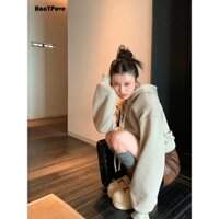 Honypove Áo Hoodie Ngắn Dáng Ôm Thời Trang Thu Đông Hàng Mới 2023 Dành Cho Bạn Nữ 2023