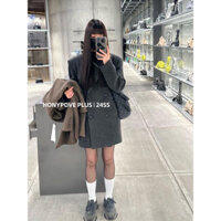 Honypove  Áo khoác màu xám Nữ Thu Đông Phong Cách Mới Đi Lại Đơn Giản Phù Hợp Với Áo Dài Tay