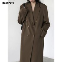 Honypove Áo Khoác Nữ Dáng Dài Thời Trang Phong Cách