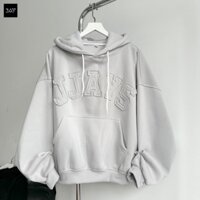 HOODIE BOXY - Áo khoác hoodie thêu đắp vải JJAYS form rộng mũ to nam nữ unisex màu XÁM TRẮNG/XÁM CHÌ/ĐEN 🖤
