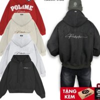 Hoodie boxy zip vải 2 da áo khoác nỉ hai lớp khoá kéo chống nắng form rộng ngắn nam nữ unisex local brand pandax polime