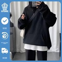 Hoodie đen trơn unisex, áo khoác hoodie basic - Gin Store - Trắng - XL