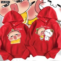 Hoodie đôi nam nữ giá rẻ, áo đôi áo cặp chất nỉ bông dày mũ to form rộng mùa đông GOAT STORE