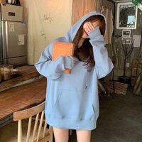 Hoodie trơn xanh biển