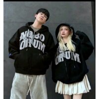 Hoodie Zip - Áo Khoác Nỉ Khóa Kéo Nỉ Bông Form Rộng Unisex In Chữ NQ3 ngôi sao chìm siêu hothit dành cho nam nữ 2024