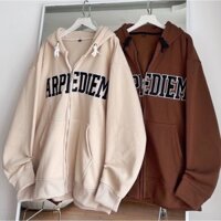 Hoodie zip ARPEDIEM 2 màu (kem ,nâu)