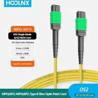 Hoolnx 8 / 12 / 16 / 24-Core MPO-MPO APC Cáp vá sợi quang chế độ đơn, Kết nối mô-đun 10G / 40G độ nhạy cao cấp viễn thông, kéo dài từ 1M đến 100M