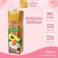 [HỘP 1 LÍT] Sữa Hạt Hạnh Nhân Bơ Và Rau Củ Nguyên Chất 137 DEGREES Ngọt Từ Mật Hoa Dừa (Không Đường)