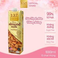 [HỘP 1 LÍT] Sữa Hạt Hạnh Nhân Nguyên Chất 137 DEGREES Không Ngọt (Không Đường) Healthy Dinh Dưỡng Thái Lan