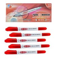 Hộp 10 Bút Lông Dầu Thiên Long PM04 - Mực Đỏ