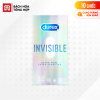 Hộp 10 cái Bao cao su Durex Invisible - Siêu mỏng, mềm mịn  - Bộ 1 - 10 cái