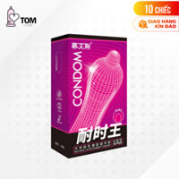 Hộp 10 cái Bao cao su Muaisi Hồng - Nhiều gel, siêu mỏng - Bộ 1 hộp - 10 cái