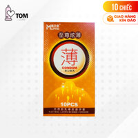 Hộp 10 cái Bao cao su Muaisi Cam - Siêu mỏng, hương dâu  - Bộ 1 hộp - 10 cái