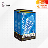 Hộp 10 cái Bao cao su Muaisi Xanh dương - Nhiều gel, gai li ti  - Bộ 2 hộp - 20 cái
