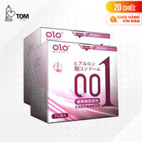 Hộp 10 cái Bao cao su OLO 0.01 Zero Hồng - Siêu mỏng, có hạt, nhiều gel bôi trơn - Bộ 2 hộp - 20 cái