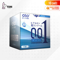 Hộp 10 cái Bao cao su OLO 0.01 Zero Blue - Siêu mỏng, nhiều gel - Bộ 1 hộp - 10 cái