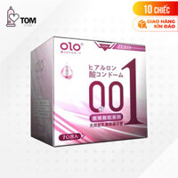 Hộp 10 cái Bao cao su OLO 0.01 Zero Hồng - Siêu mỏng, có hạt, nhiều gel bôi trơn - Bộ 1 hộp - 10 cái