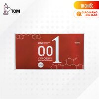 Hộp 10 cái Bao cao su OLO 0.01 Đỏ - Siêu mỏng, nóng ấm - Bộ 1 hộp - 10 cái