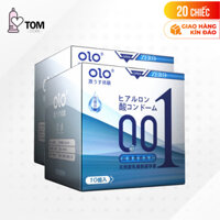 Hộp 10 cái Bao cao su OLO 0.01 Zero Blue - Siêu mỏng, nhiều gel - Bộ 2 hộp - 20 cái
