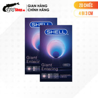 Hộp 10 cái Bao cao su Shell Giant Entering - Gân nổi, bi tăng 3cm - Bộ 2 hộp - 20 cái