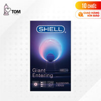 Hộp 10 cái Bao cao su Shell Giant Entering - Gân nổi, bi tăng 3cm - Bộ 1 hộp - 10 cái