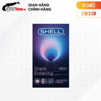 Hộp 10 cái Bao cao su Shell Giant Entering - Gân nổi, bi tăng 3cm - Bộ 1 hộp - 10 cái